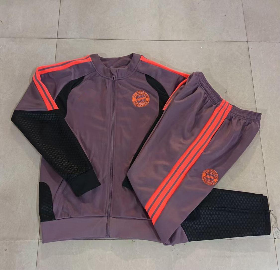 2026-27 Bayern Munich Grey Purple Full Zip Training Suit Adults Or Children