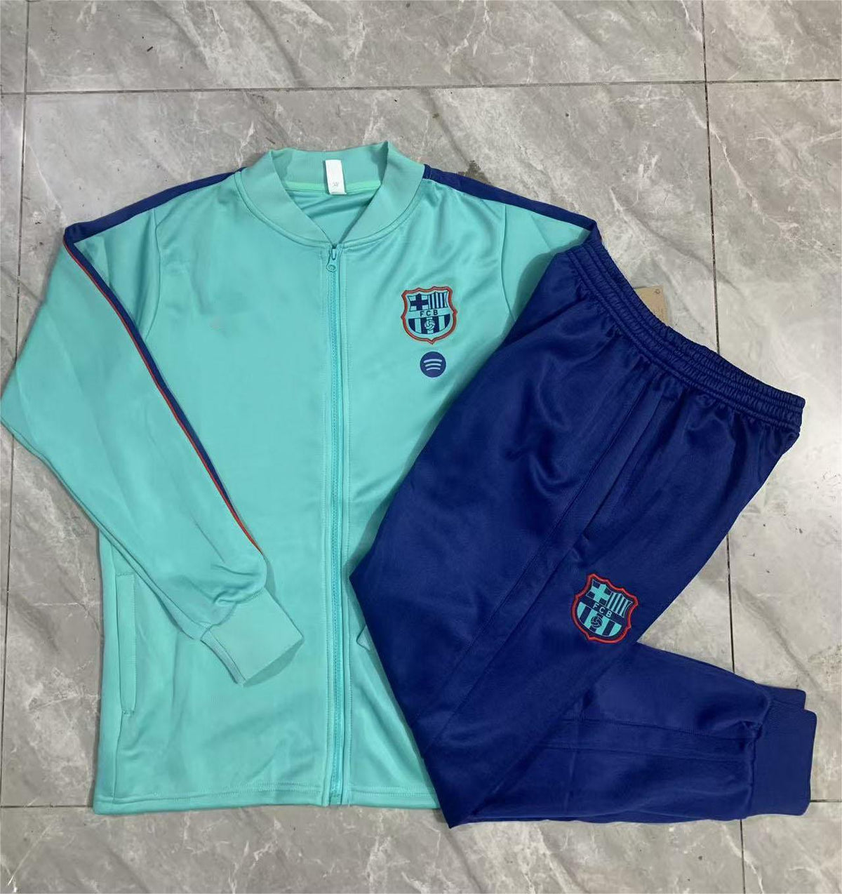 2026-27 Barcelona Light Green Full Zip Training Suit Adults Or Children