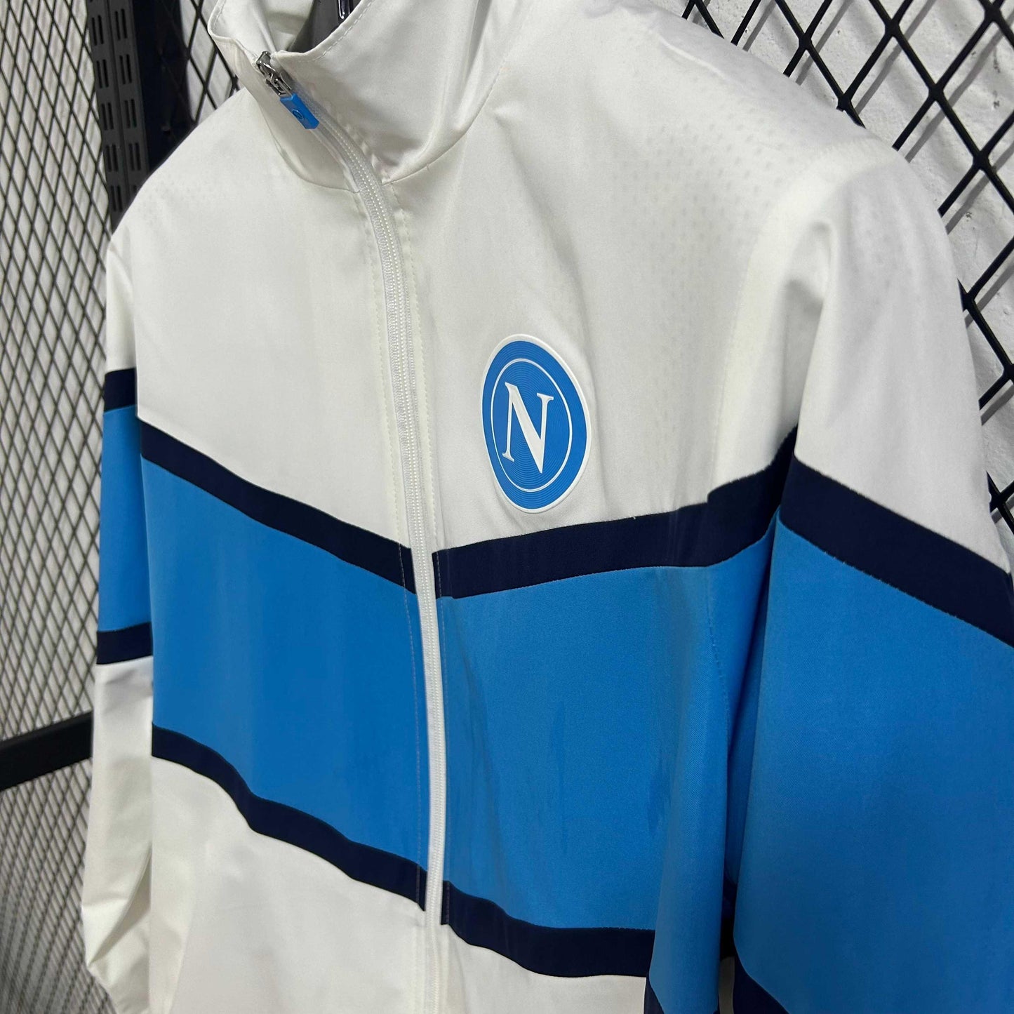 2025-26 Napoli white and blue waterproof Windbreaker S-2XL