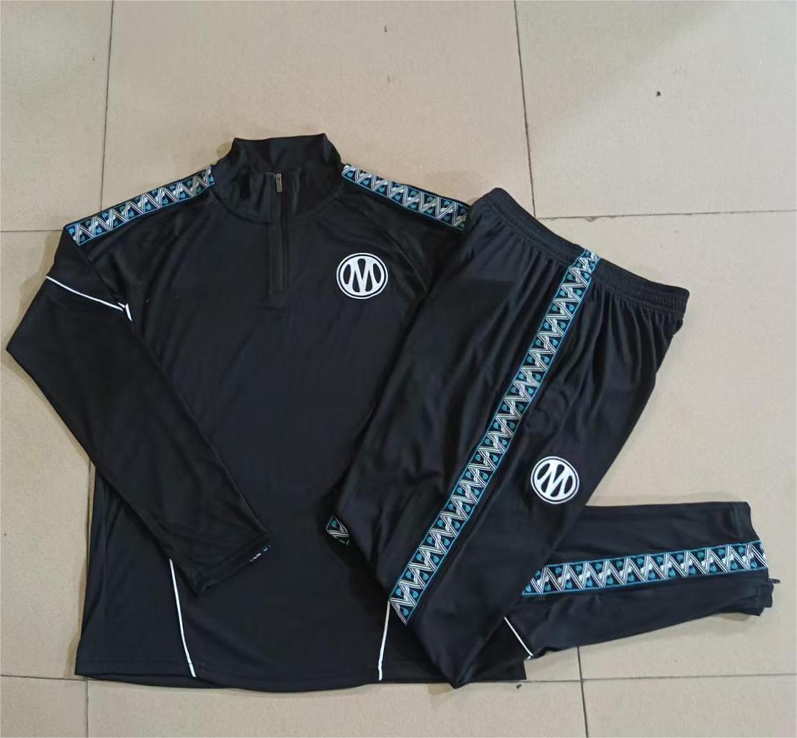 2026-27 Marseille Black Half Zip Training Suit Adults Or Children