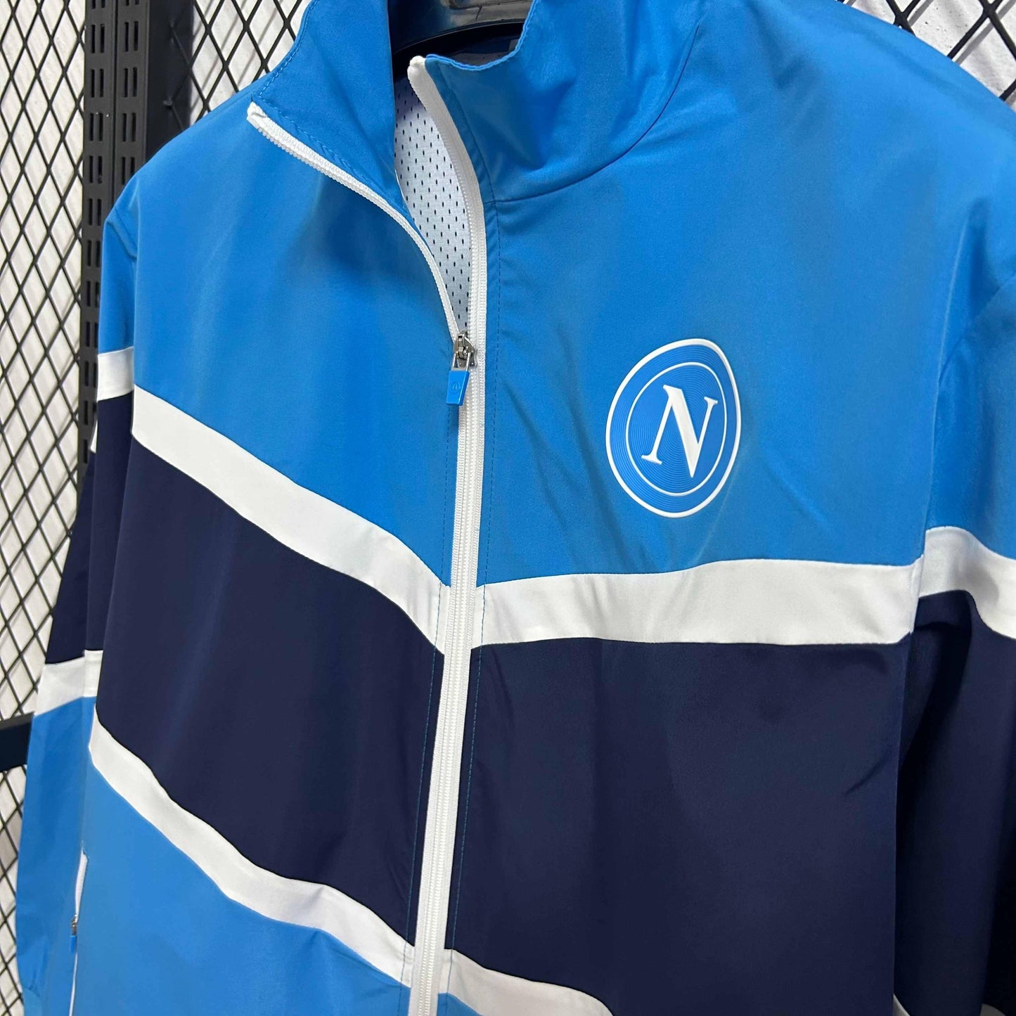 2025-26 Napoli Blue and Royal Blue Waterproof Windbreaker S-2XL