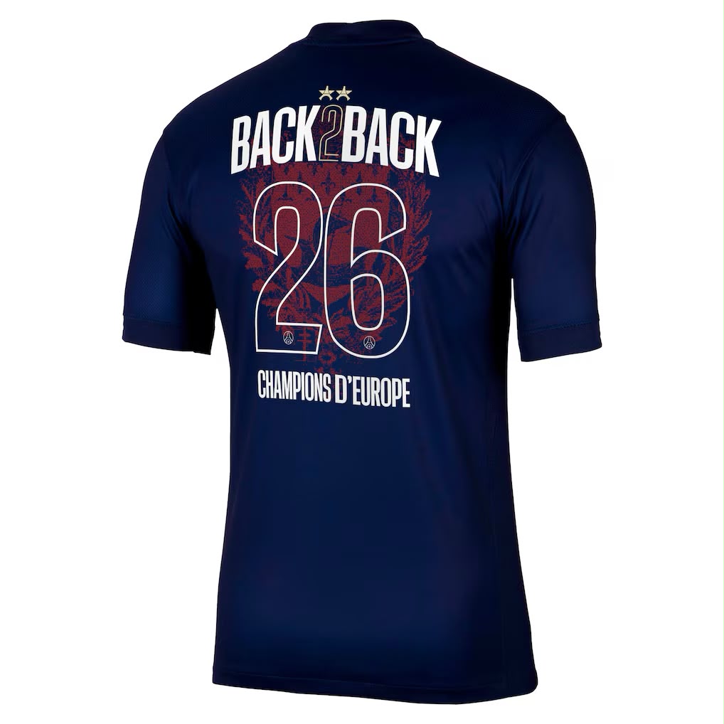 2025-26 Paris Two Star Home Back2back 26 champions S-4XL