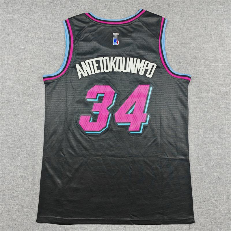 NBA Heat Black City Edition No. 34 Antetokounmpo