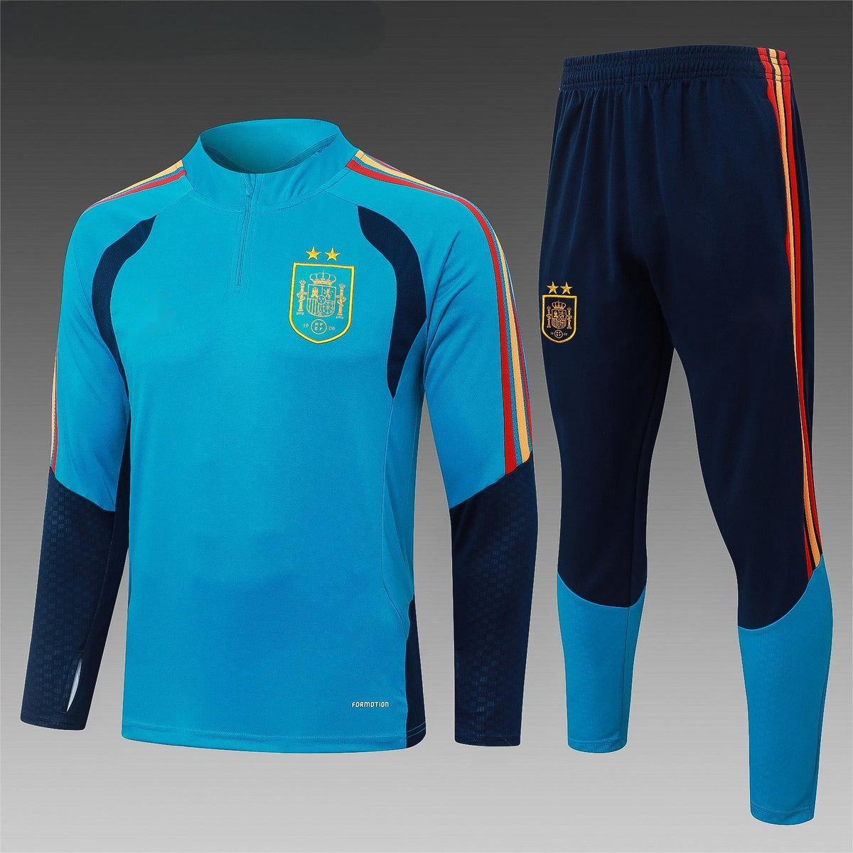 2026 Spain Lake Blue 2-star Half Zip Training Suit Adults Or Children