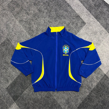 2026 Brazil Color Blue Windbreaker S-2XL