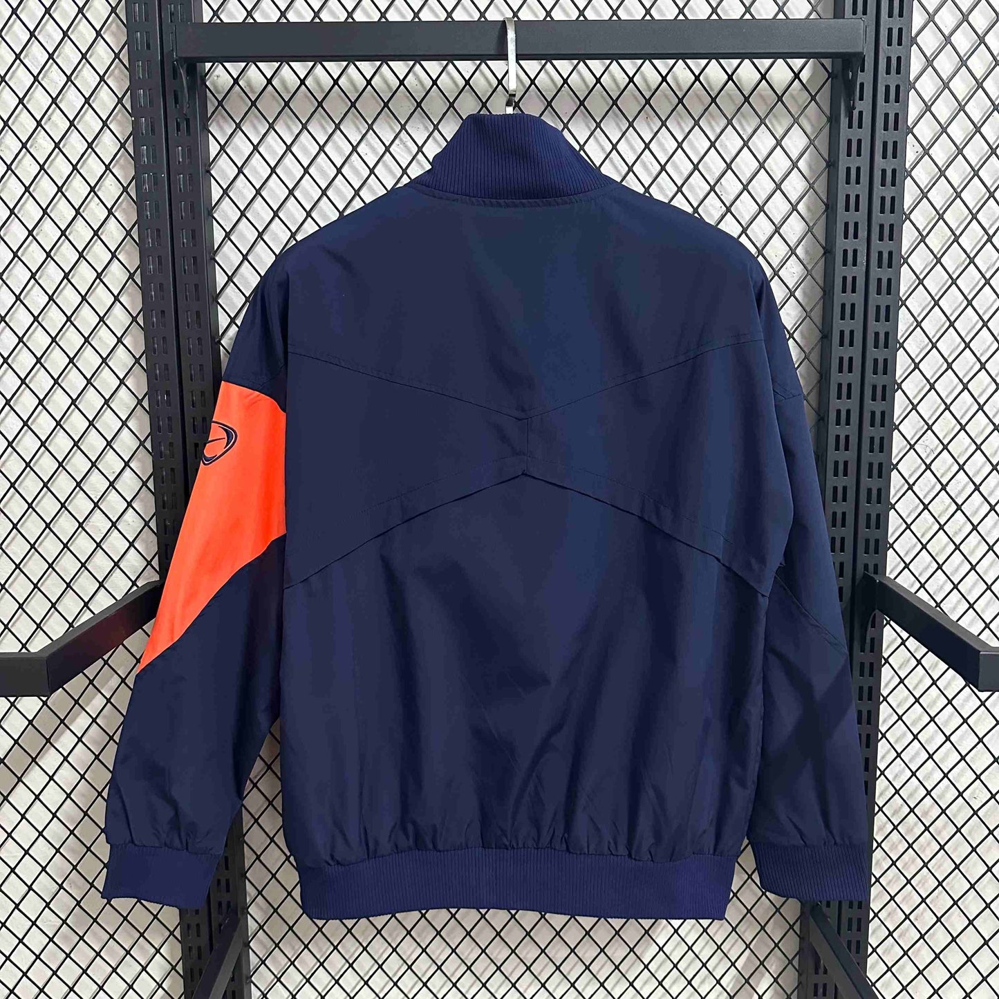 2025-26 Barcelona Navy Blue and Orange Waterproof Windbreaker S-2XL