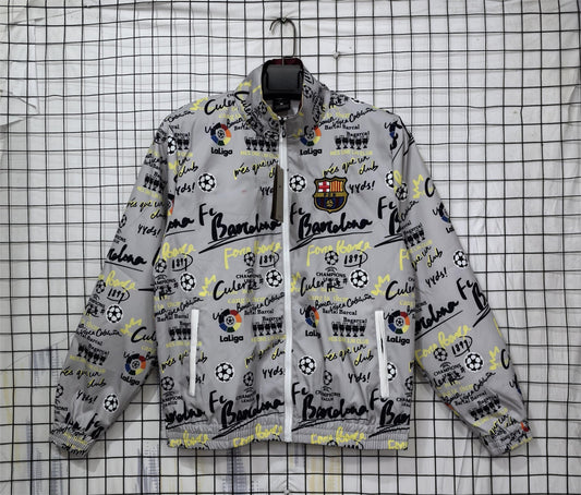 2023-24 Barcelona Grey Flower Windbreaker S-2XL