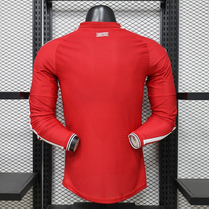 2026-27 Manchester United Red Polo Collar Long Sleeve Player S-3XL