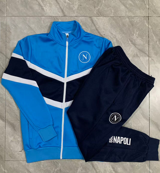 2025-26 Napoli Lake Blue Long zipper Training Suit Adults Or Children