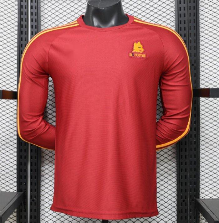 2026-27 AS Roma Home Deep Red Vintage Remake  Long Sleeve Player S-2XL