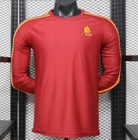 2026-27 AS Roma Home Deep Red Vintage Remake  Long Sleeve Player S-2XL