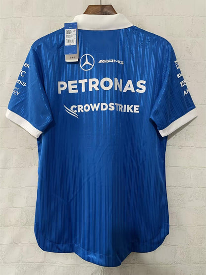 2026 F1 Mercedes Blue Stripe Polo Racing Suit S-5XL