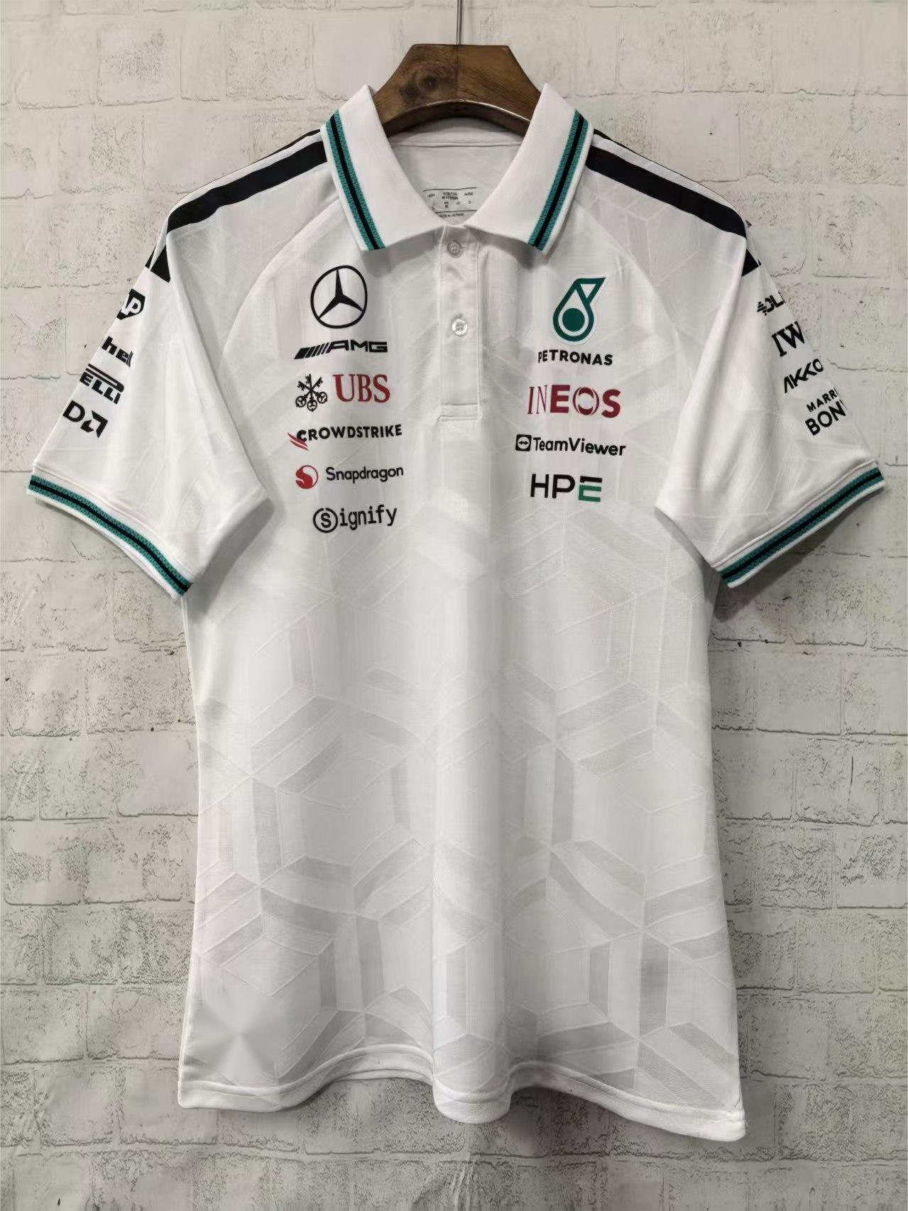 2026 F1 Mercedes Polo White Racing Suit S-5XL