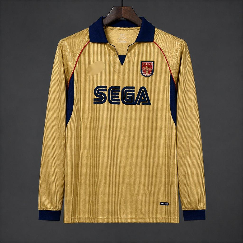 2026-27 Arsenal Away Vintage 2001-02 Remake Gold Long Sleeve S-4XL