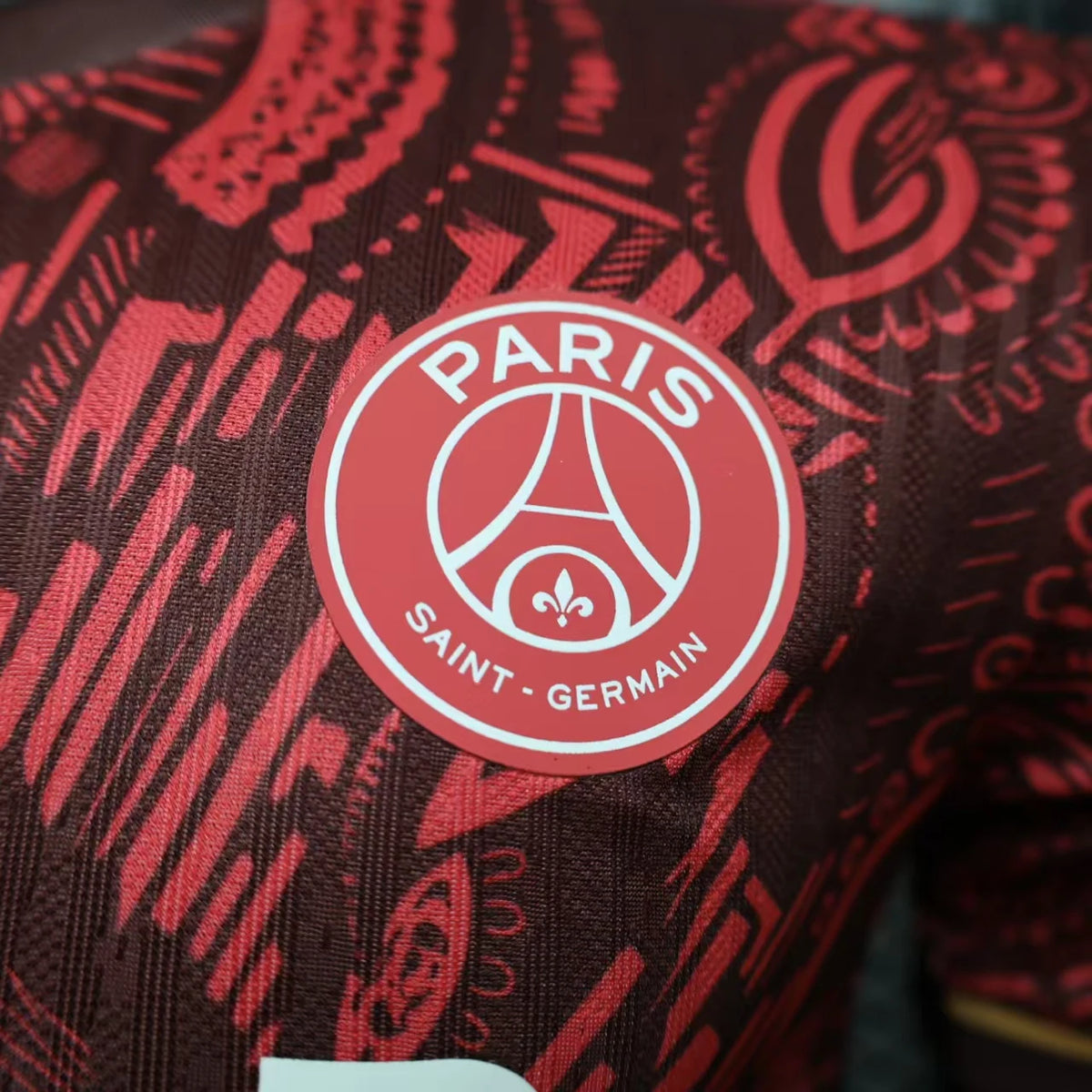 2026-27 París Rojo Oscuro con Patrón Tribal Jugador Especial S-3XL
