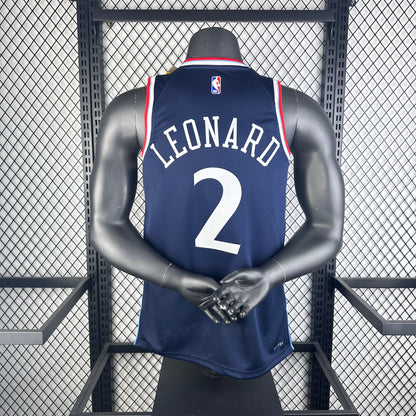 NBA 2024-25 Clippers Away Blue No. 2 Leonard