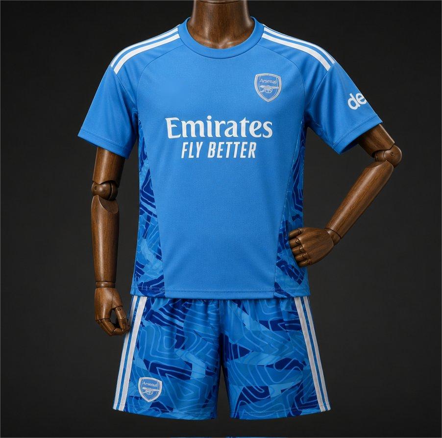 2026-27 Arsenal Away Blue Goalkeeper Kids Size 16-28