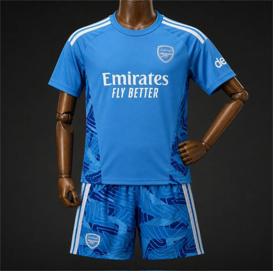 2026-27 Arsenal Away Blue Goalkeeper Kids Size 16-28