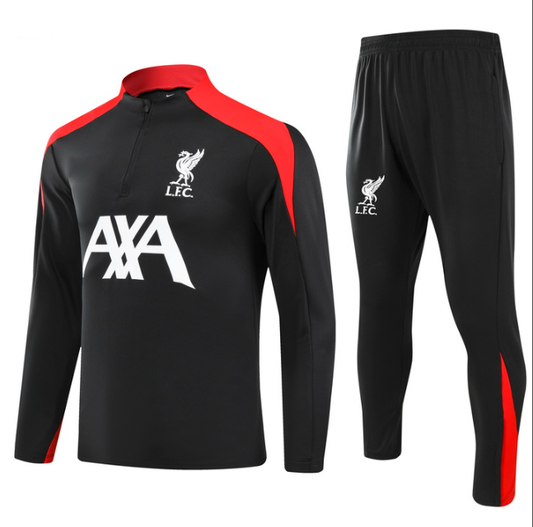 2024-25 Liverpool Black Training Suit Kids Size 10-18