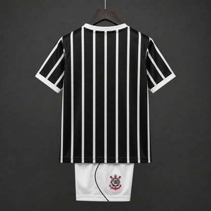 2026-27 Corinthians Away Black White Stripes Kids Size 16-28