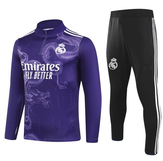 2024-25 Real Madrid Purple Special Edition Training Suit Kids Size 10-18