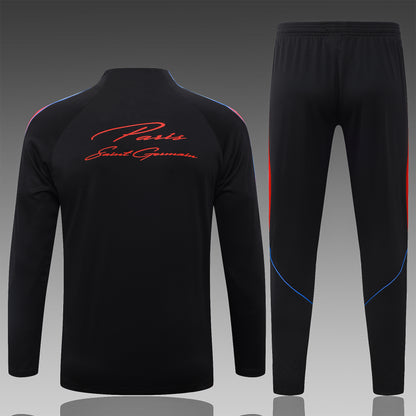 2026-27 Paris Black Half Zip Training Suit Adults Or Children