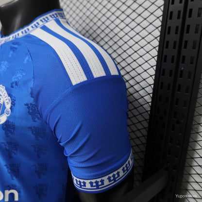 2026-27 Manchester United Blue with All-Over Devil Jacquard Pattern Player S-2XL