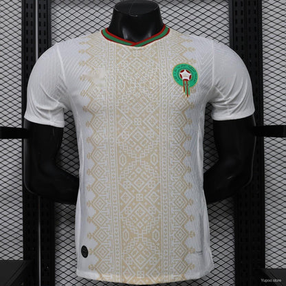 26/27 Morocco  White & Gold Amazigh Pattern Jersey S-2XL
