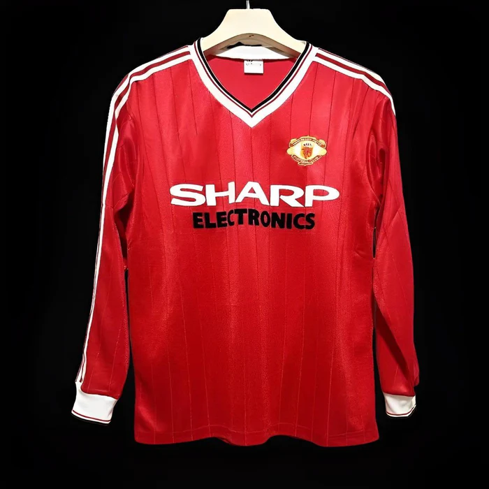 Maillot rétro domicile à manches longues de Manchester United, 1982, 1983