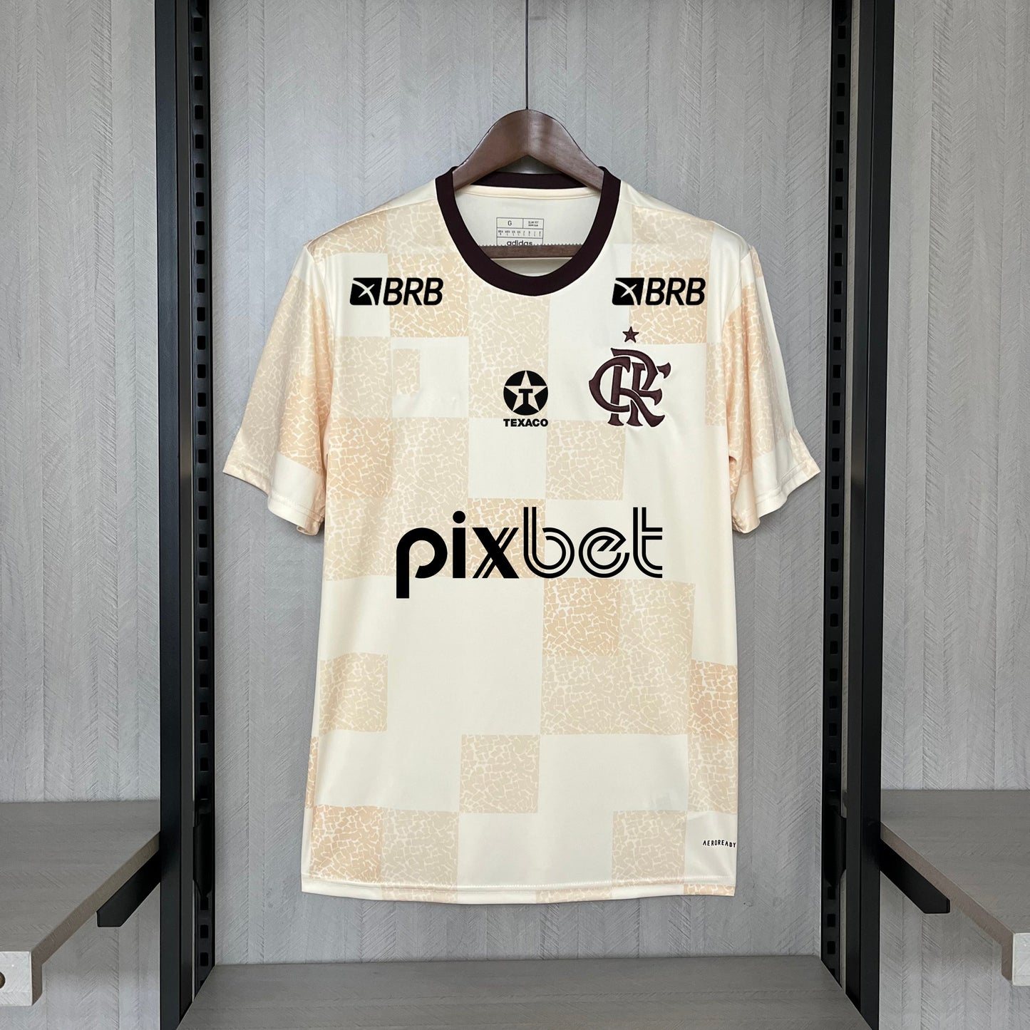 2024-25 Flamengo Pre-match alle Sponsoren tragen Beige S-XXXXL