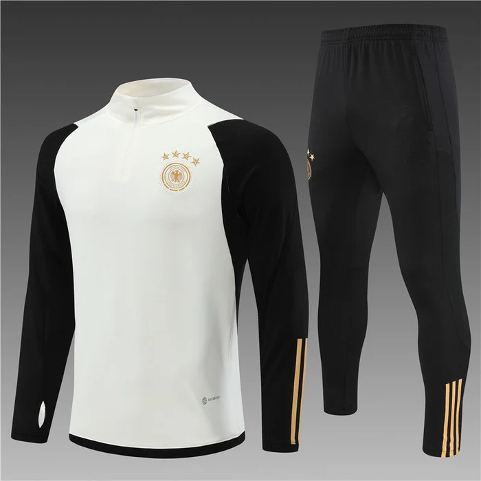 GERMANY BEIGE-BLACK Training Suit Kit 2023 2024