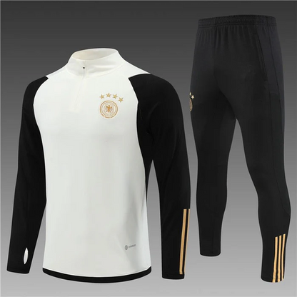 GERMANY BEIGE-BLACK Training Suit Kit 2023 2024