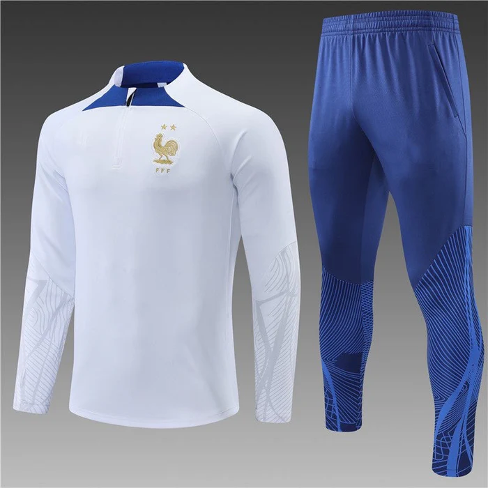 FRANCE WHITE-BLUE TEAM Training Suit Kit 2023 2024