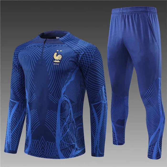 FRENCH TEAM LIGHT-DARK BLUE Training Suit Kit 2023 2024