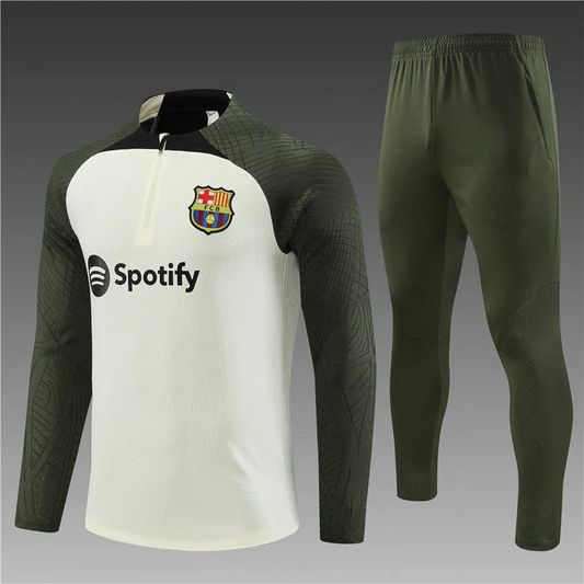 FC BARCELONE BEIGE-LEGS Training Suit Kit 2023 2024