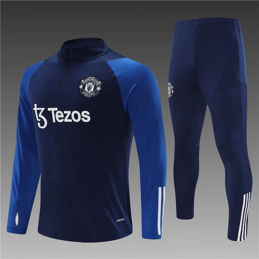 MANCHESTER UNITED DARK BLUE Training Suit Kit 2023 2024