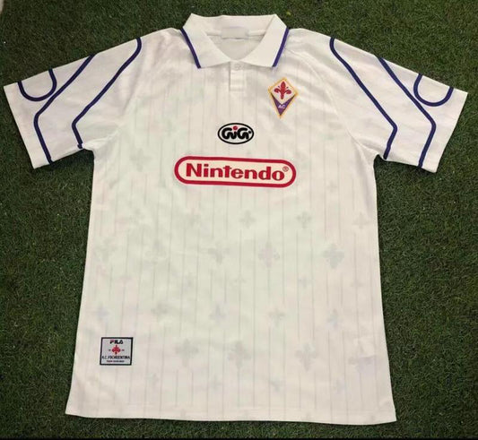 1997-98 ACF Fiorentina Auswärtstrikot Weiß Retro S-XXL