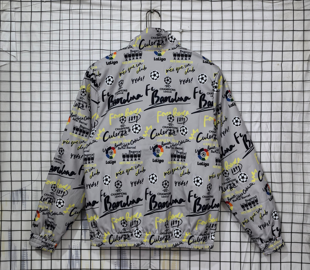 2023-24 Barcelona Grey Flower Windbreaker S-2XL
