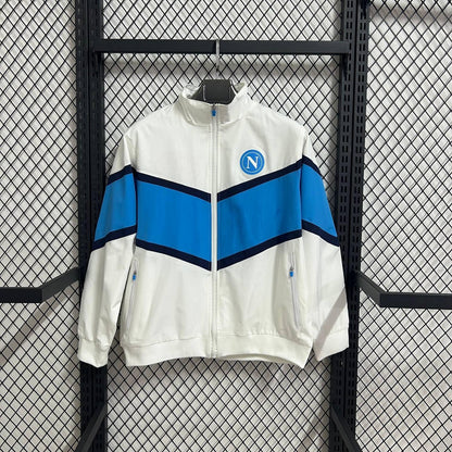 2025-26 Napoli white and blue waterproof Windbreaker S-2XL