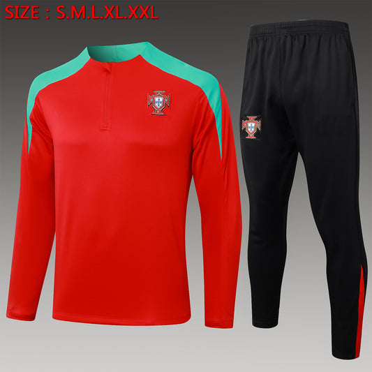 2024-25 Portugal Red Training Suit S-2XL