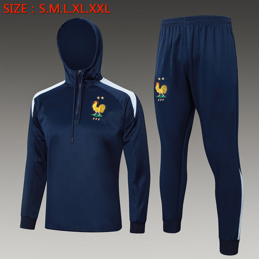 2024-25 French royal blue hat training suit S-2XL