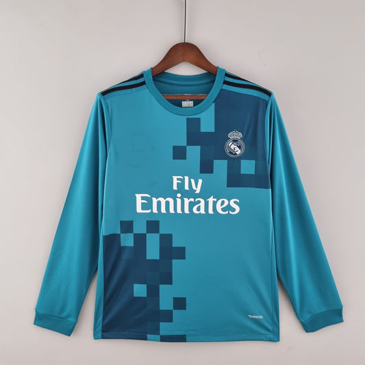 2017-18 Real Madrid drittes Auswärtstrikot mit langen Ärmeln, Retro, S-2XL