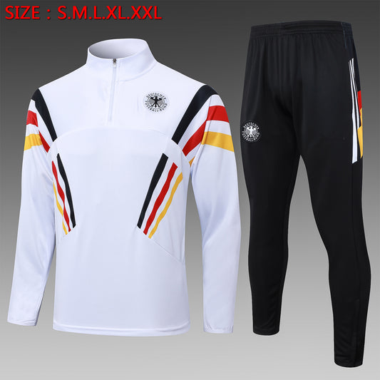 2024-25 German White (sleeves red, yellow and black) training suit S-2XL