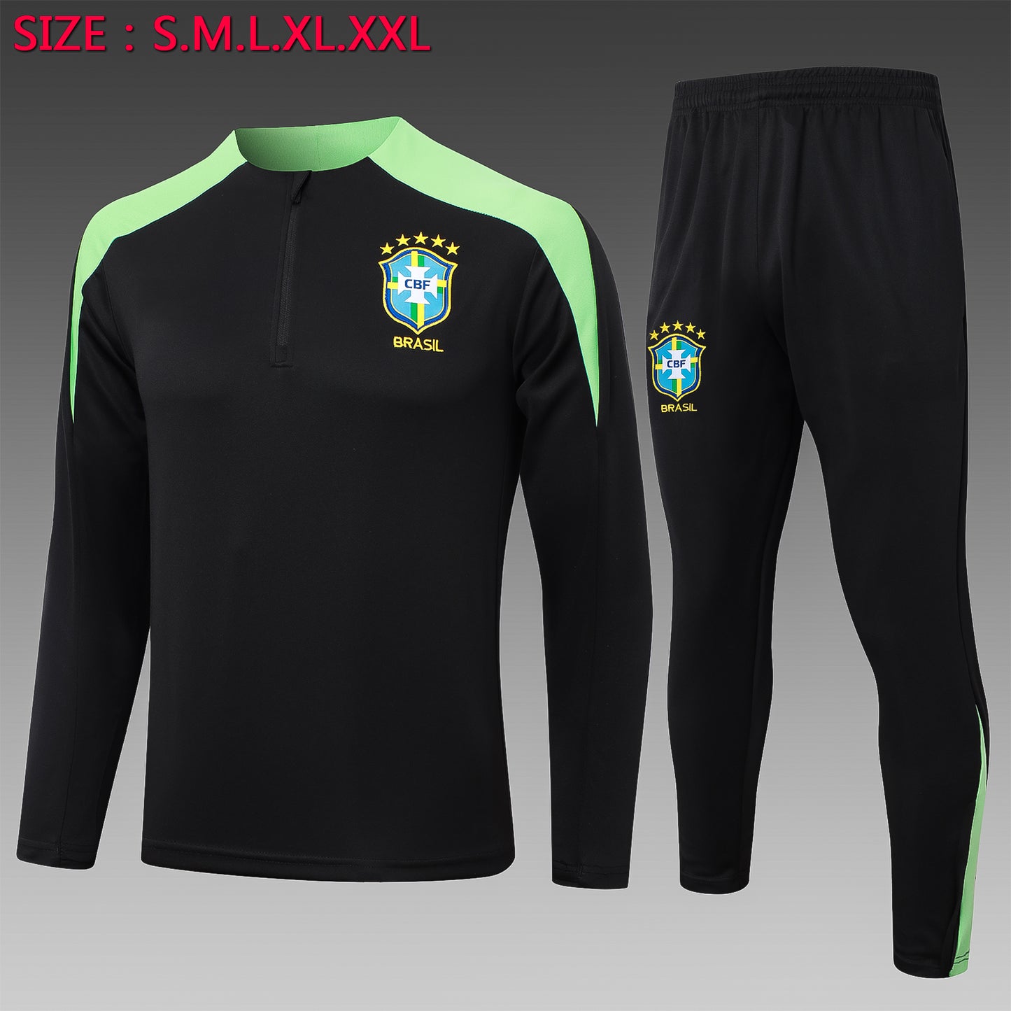 2024-25 Brazilian Black Training Suit S-2XL