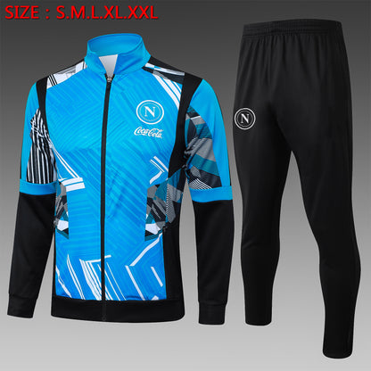 2024-25 Napoli Lake Blue Inkjet Long Pull Training Suit S-2XL