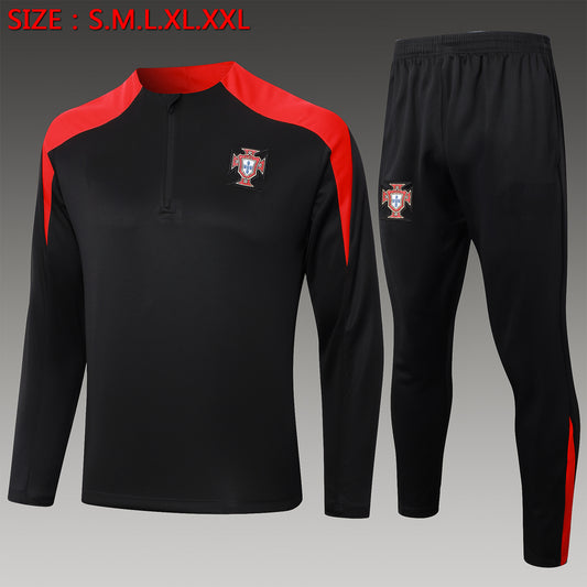 2024-25 Portugal Black Training Suit S-2XL