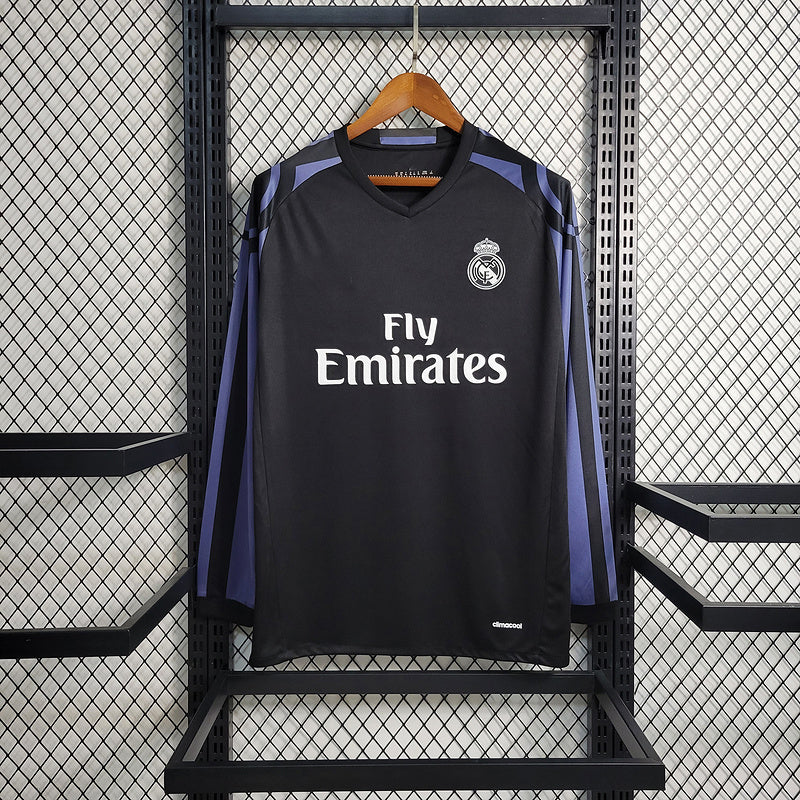 Rétro 2017-18 Manches longues Real Madrid deuxième à l'extérieur S-XXL