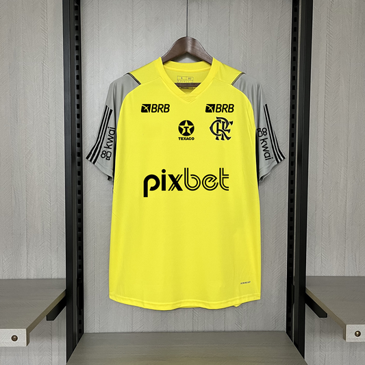 2024-25 Flamengo Yellow Treino +Todos los patrocinadores S-2XL