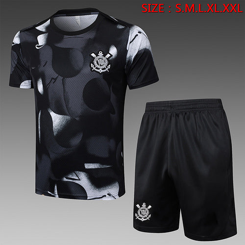 2025-26 Corinthians Pre Jogo Short-sleeved shorts training suit S-2XL