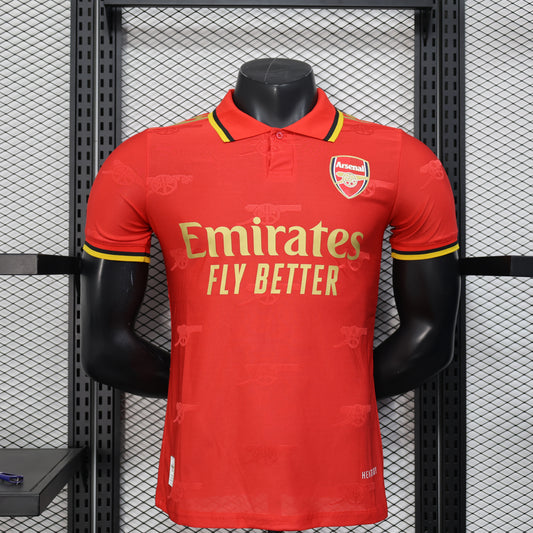 2025-26 Arsenal Special Red Polo Player Size S-2XL